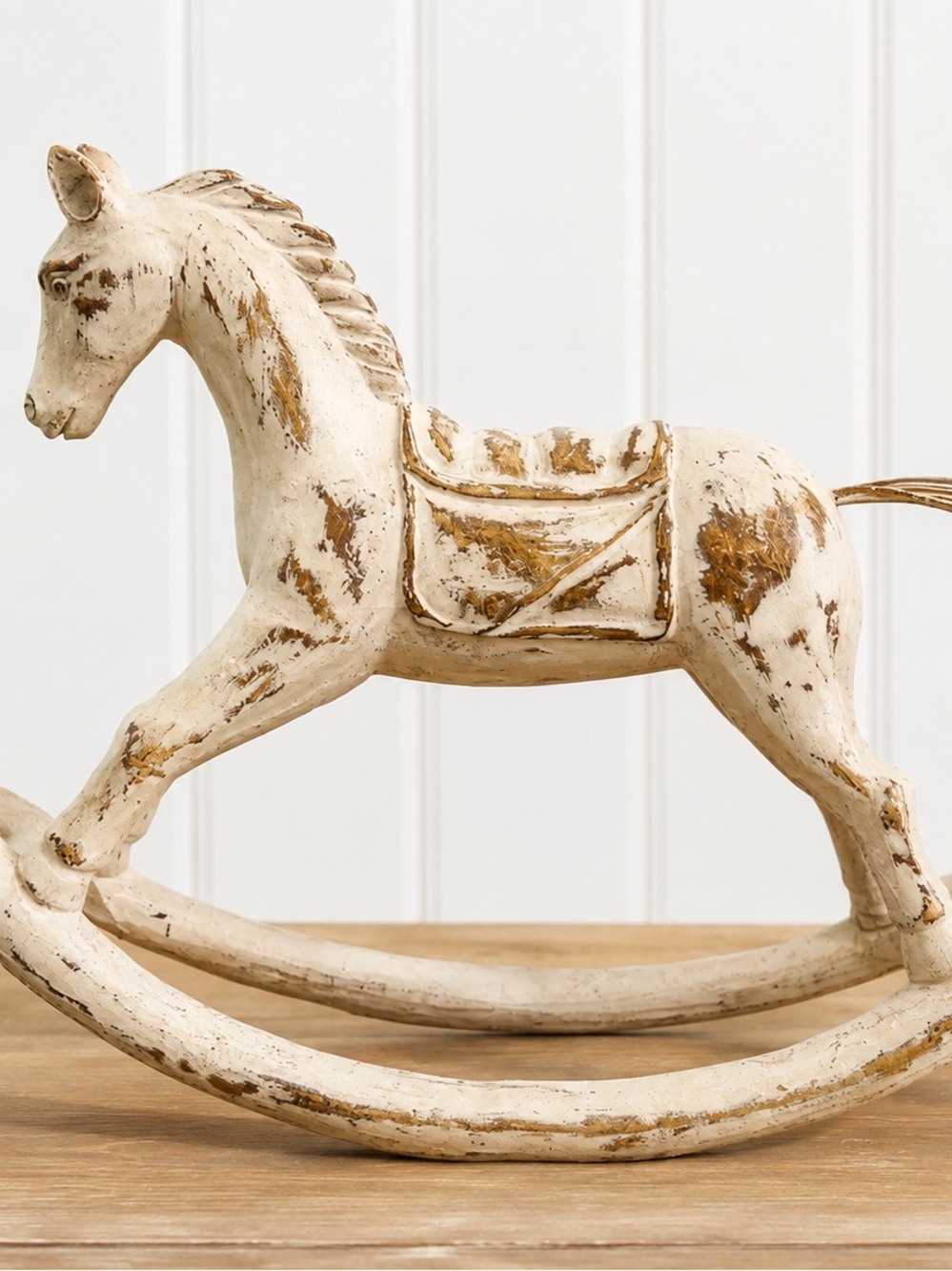 Distressed Cream Decorative Rocking Horse